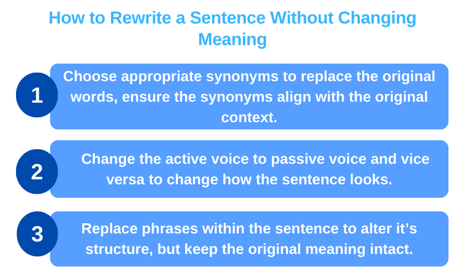 How to Rewrite a Sentence Without Changing  Meaning
